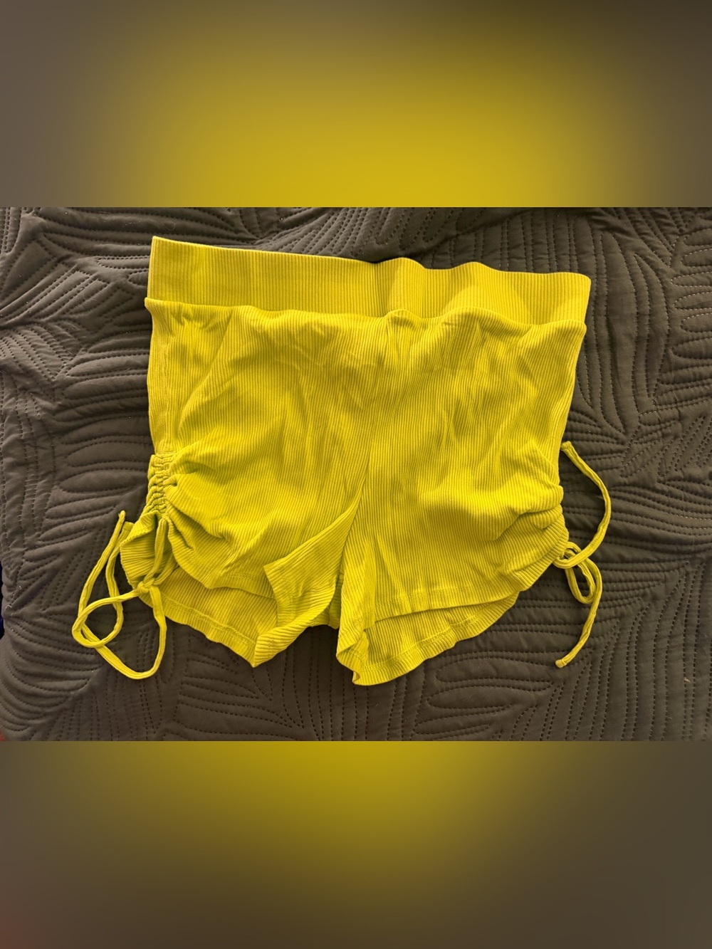 H&M Divided Neon Yellow Side Tie Shorts